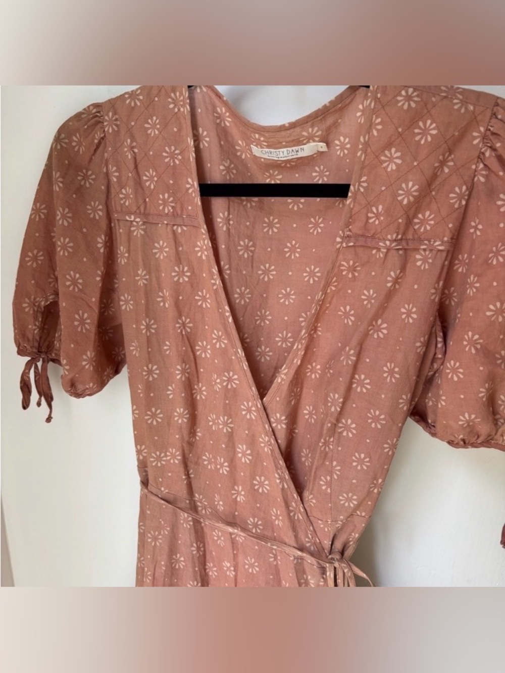 Christy Dawn Dusty Rose Floral Wrap Top
